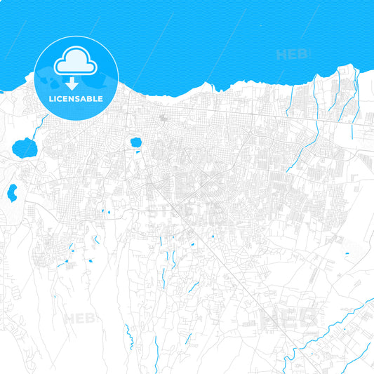Managua, Nicaragua PDF vector map with water in focus