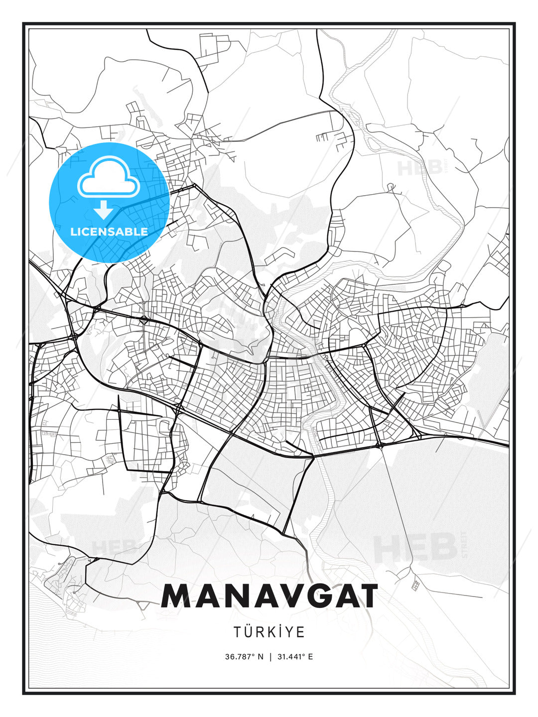 Manavgat Turkey Modern Map Print Template In Various Formats HEBSTREITS manavgat-turkey-modern-map-print-template-in-various-formats-hebstreits