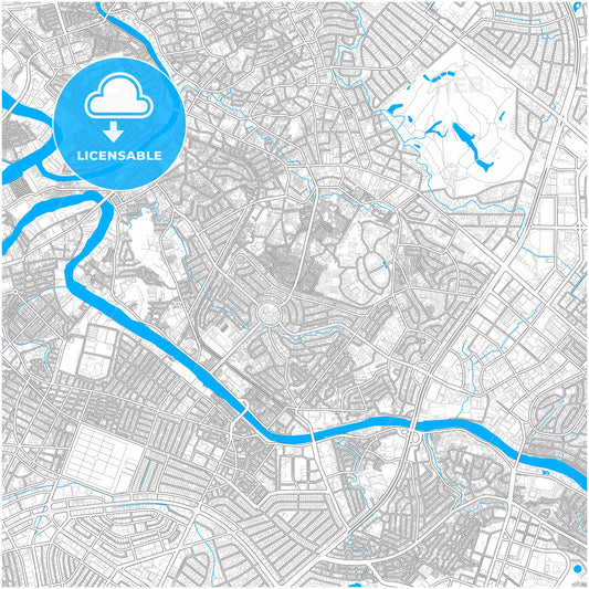 Mandaluyong, Philippines, city map with high quality roads.