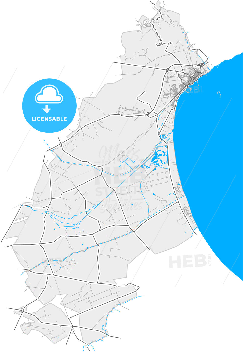 Manfredonia, Apulia, Italy, high quality vector map