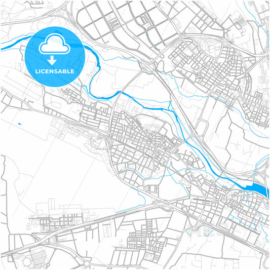 Manises, València, Spain, city map with high quality roads.