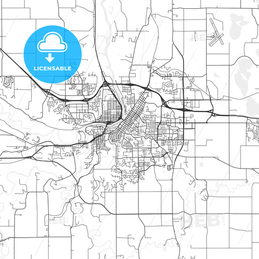 Mankato, Minnesota - Area Map - Light