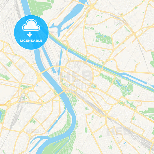 Mannheim, Germany Vector Map - Classic Colors