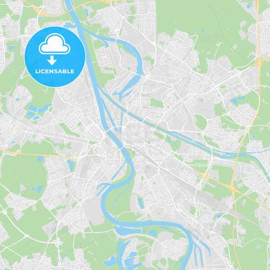Mannheim, Germany printable street map