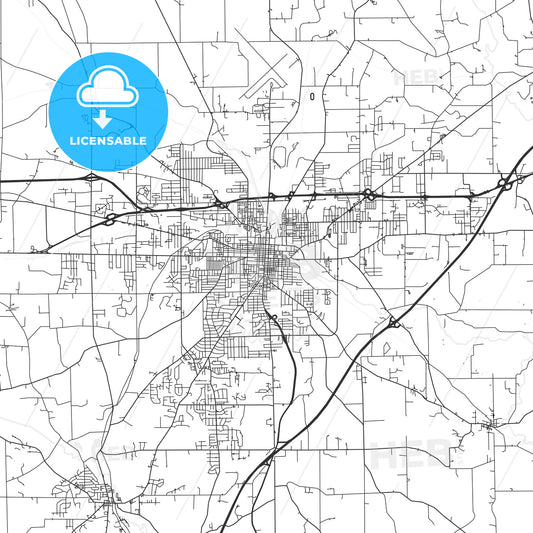 Mansfield, Ohio - Area Map - Light