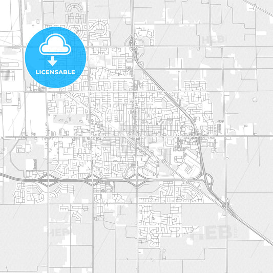 Manteca, California, USA, bright outlined vector map