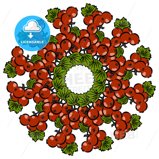Many currants arranged in a circle on white – instant download