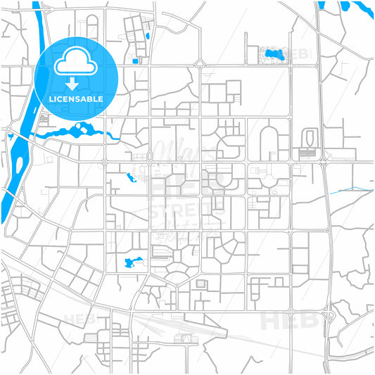 Maoming, Guangdong, China, city map with high quality roads.