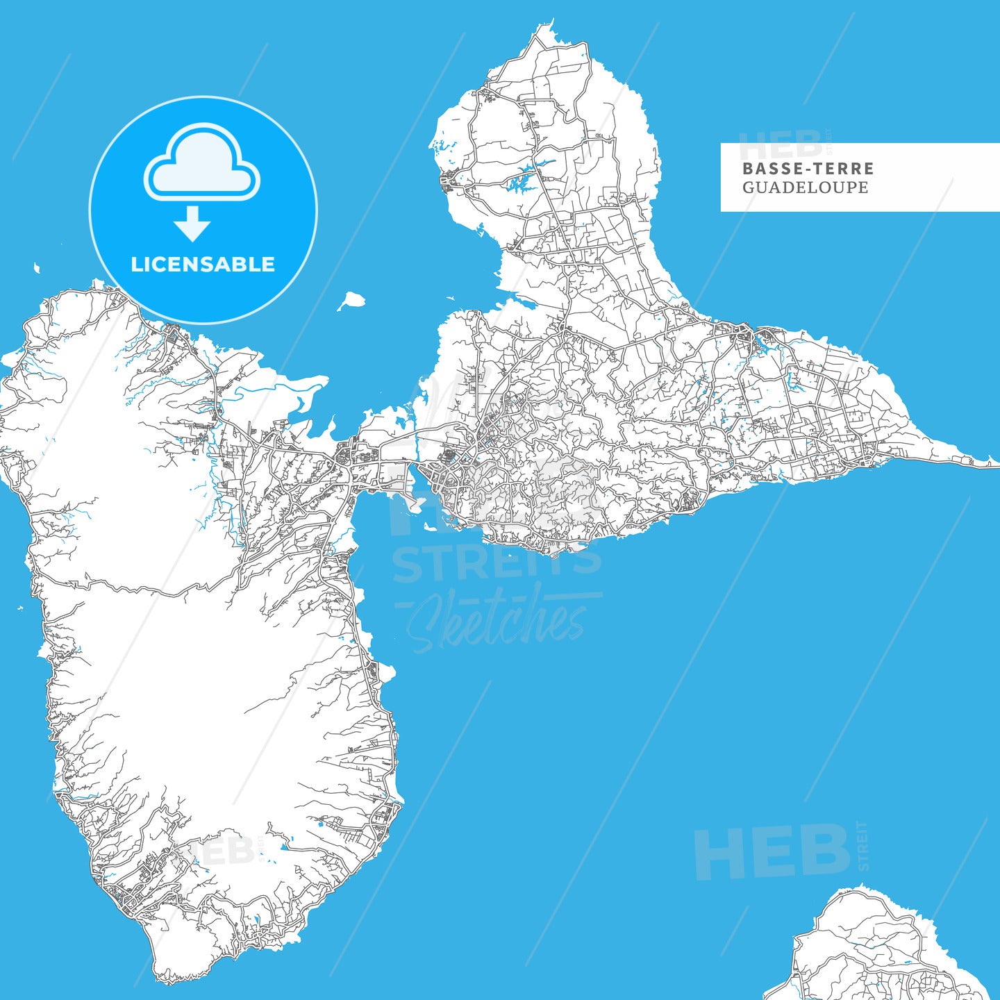 Map of Basse-Terre Island