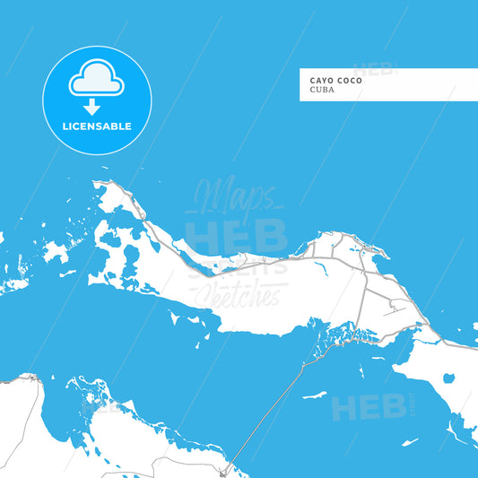 Map of Cayo Coco Island