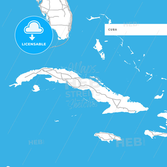 Map of Cuba Island