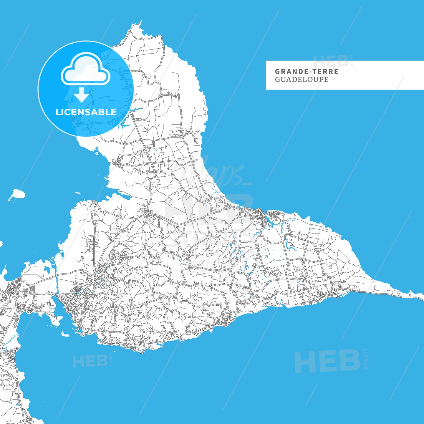 Map of Grande-Terre Island