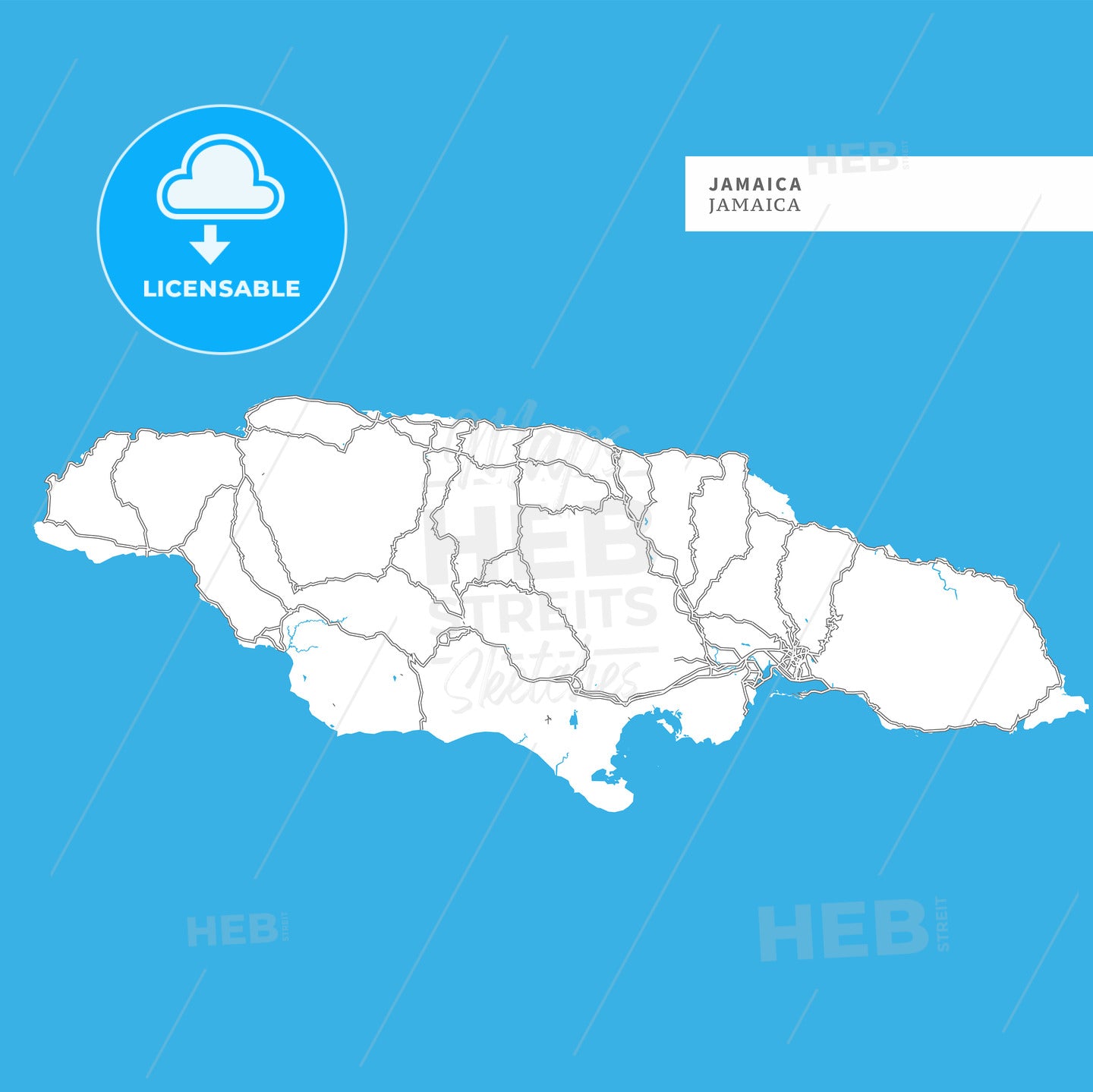 Map of Jamaica Island