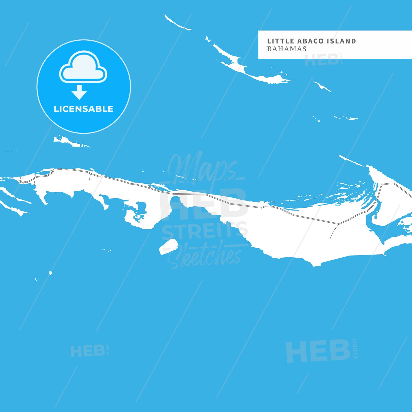 Map of Little Abaco Island Island