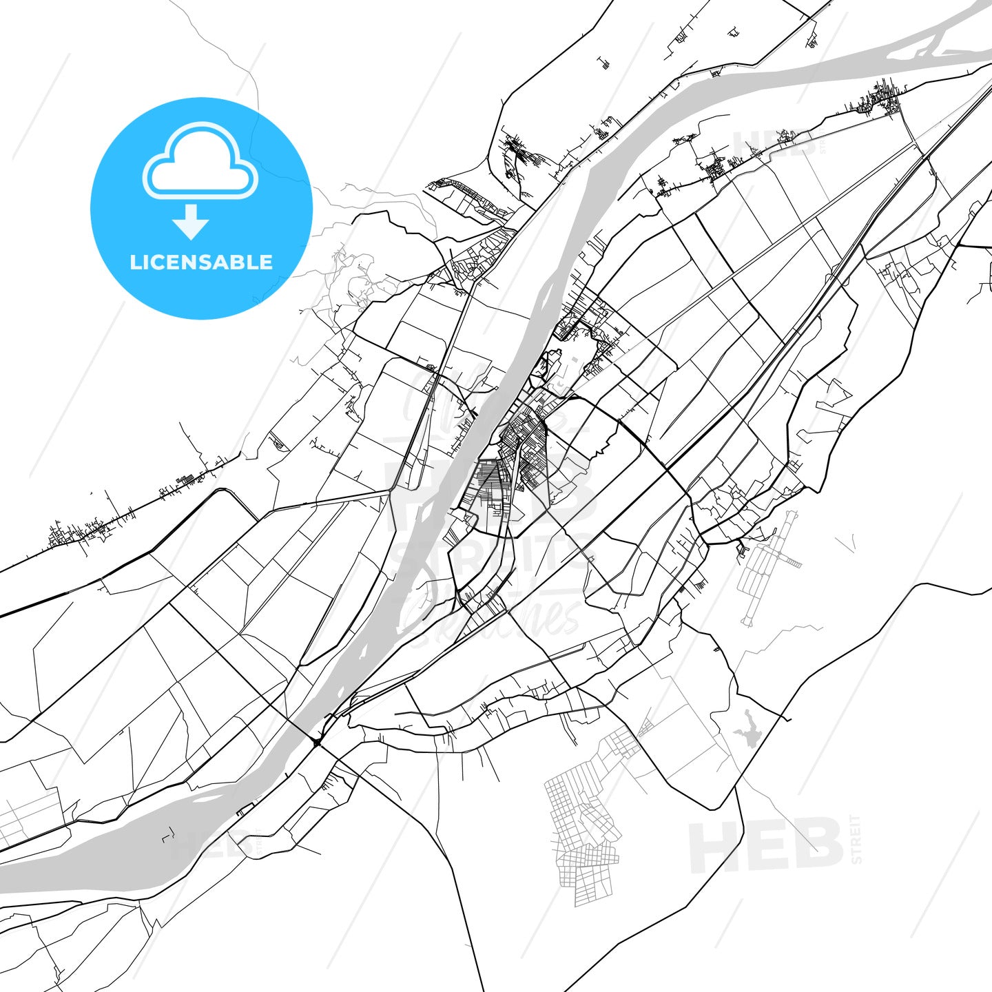 Map of Luxor, Egypt - HEBSTREITS