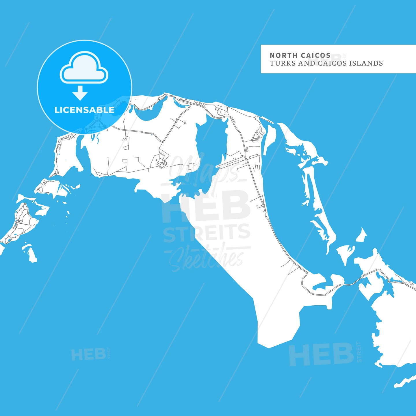 Map of North Caicos Islands