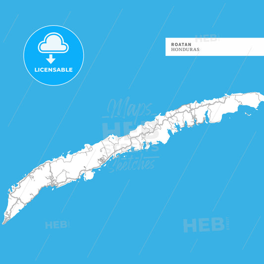 Map of Roatan Island