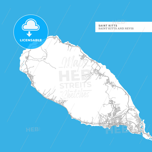 Map of Saint Kitts Island
