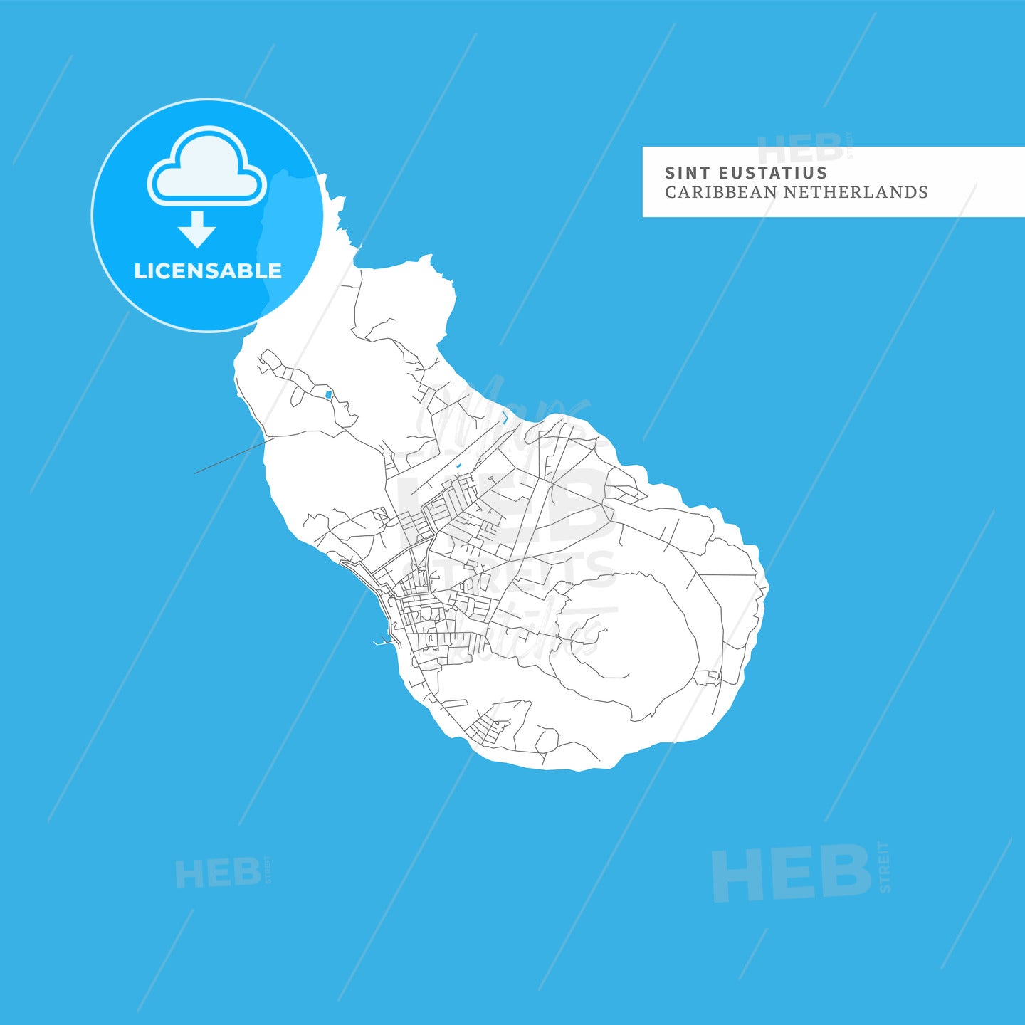 Map of Sint Eustatius Island