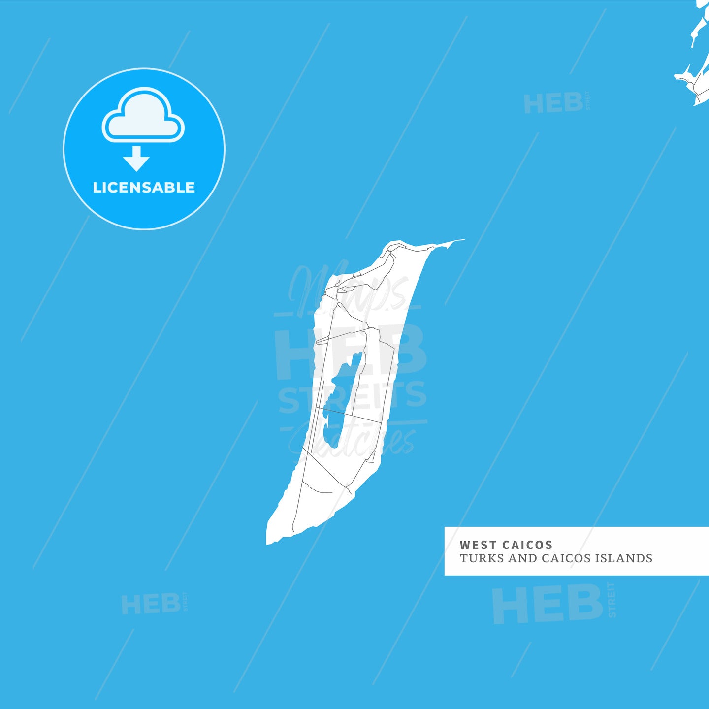 Map of West Caicos Island