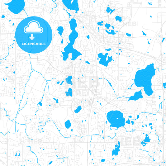 Maple Grove, Minnesota, United States, PDF vector map with water in focus