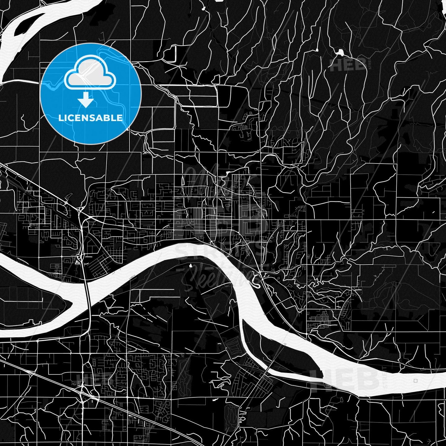 Maple Ridge, Canada Pdf Vector Map Black And White – HEBSTREITS
