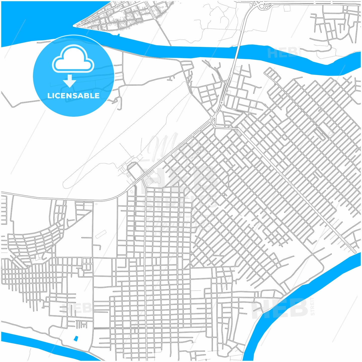 Maraba, Brazil, city map with high quality roads.