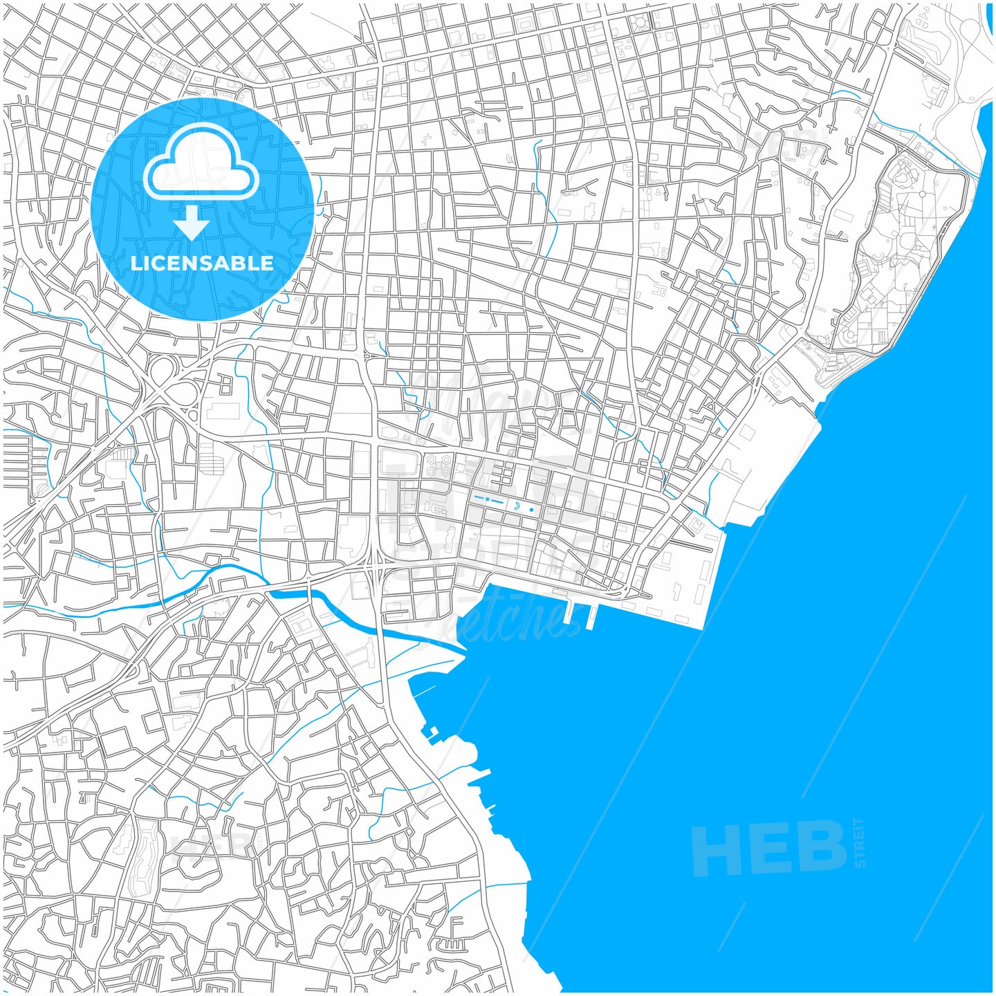 Maracaibo, Venezuela, city map with high quality roads.