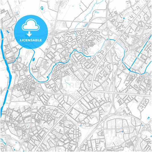 Marcq-en-Barœul, Nord, France, city map with high quality roads.