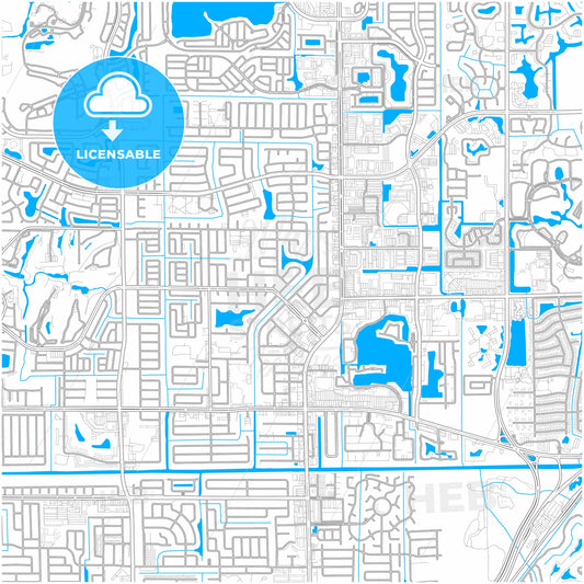 Margate, Florida, United States, city map with high quality roads.