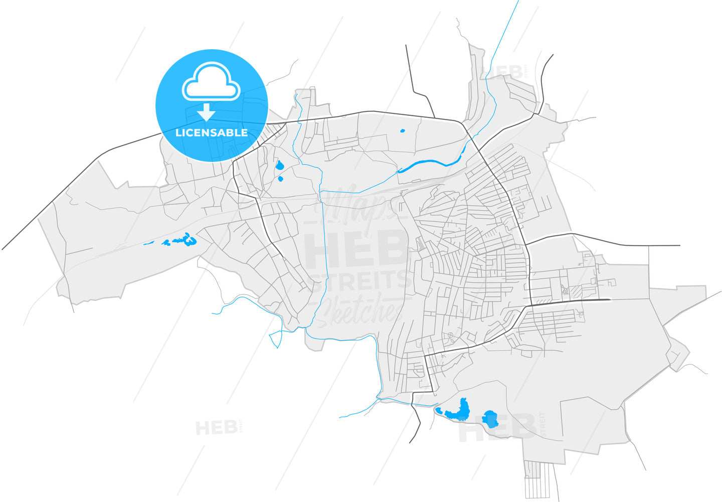 Marhanets, Dnipropetrovsk Oblast, Ukraine, high quality vector map