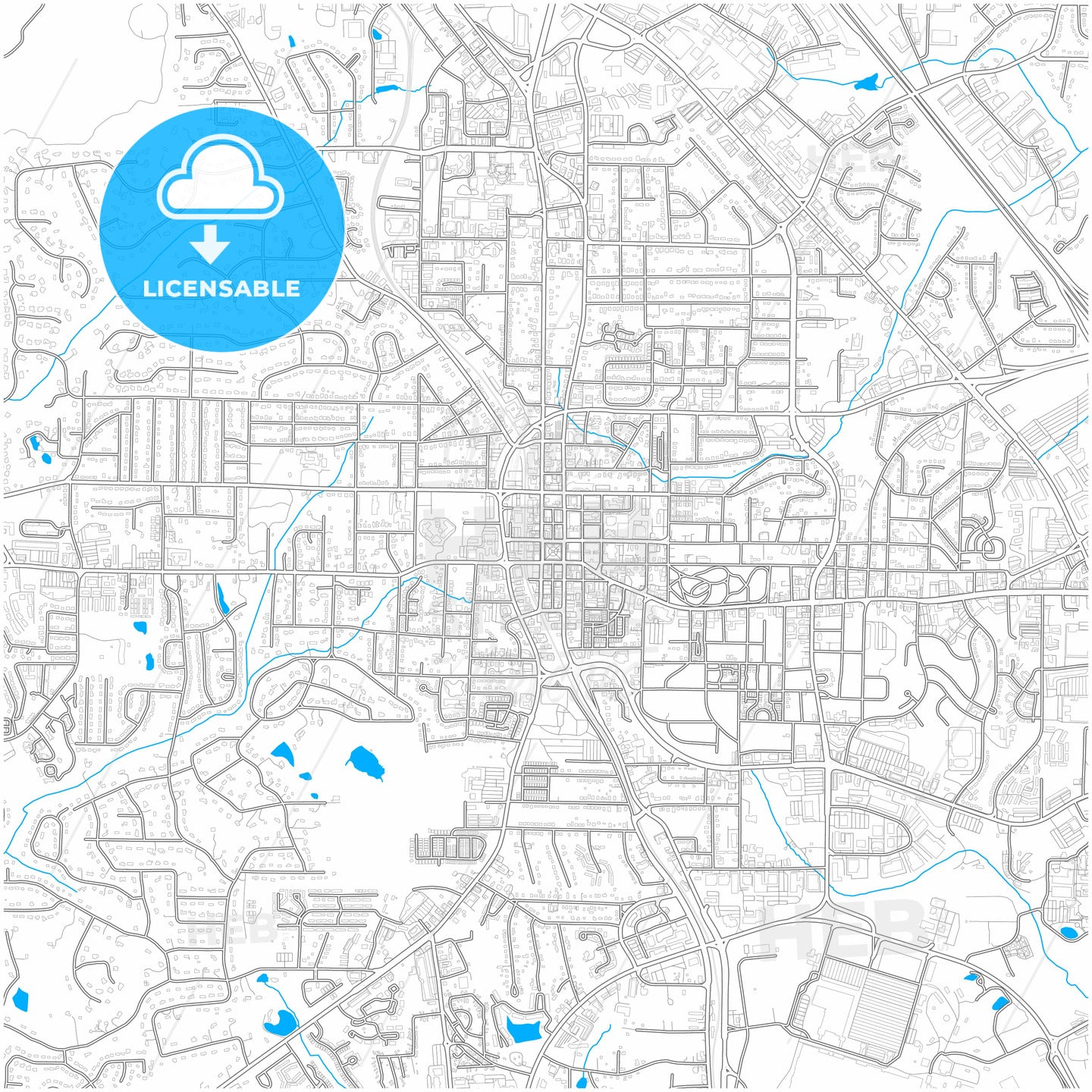 Marietta, Georgia, United States, city map with high quality roads.