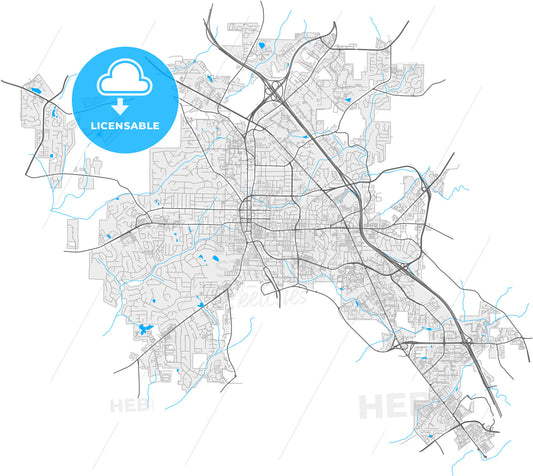 Marietta, Georgia, United States, high quality vector map