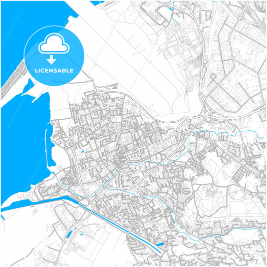 Marignane, Bouches-du-Rhône, France, city map with high quality roads.