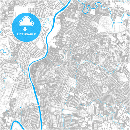 Marikina, Philippines, city map with high quality roads.