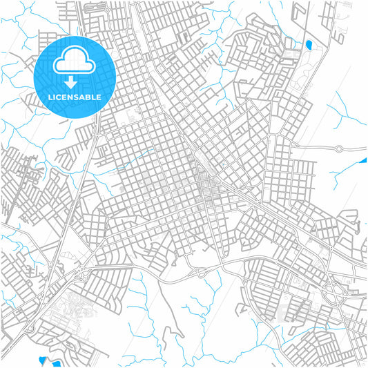 Marilia, Brazil, city map with high quality roads.