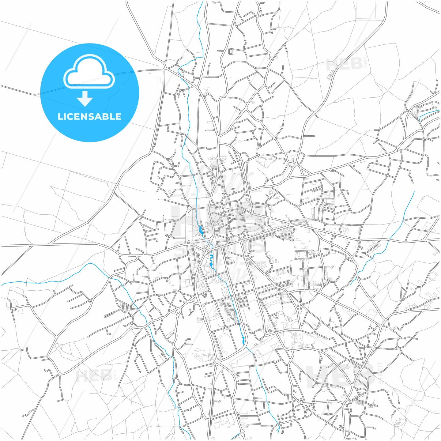 Marinha Grande, Leiria, Portugal, city map with high quality roads.