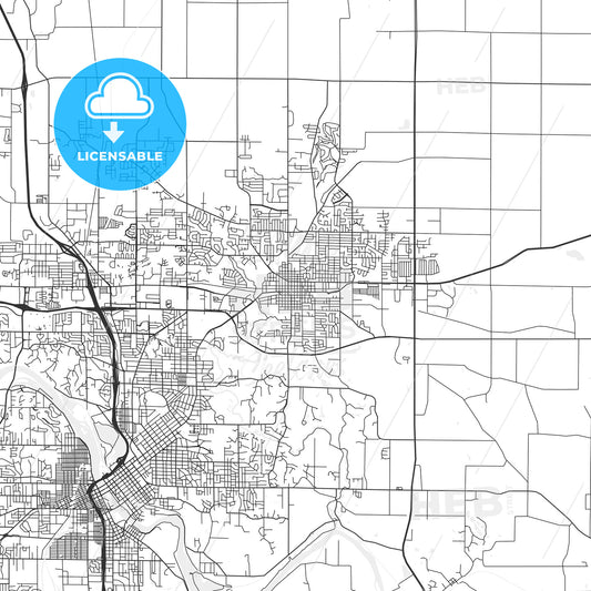 Marion, Iowa - Area Map - Light