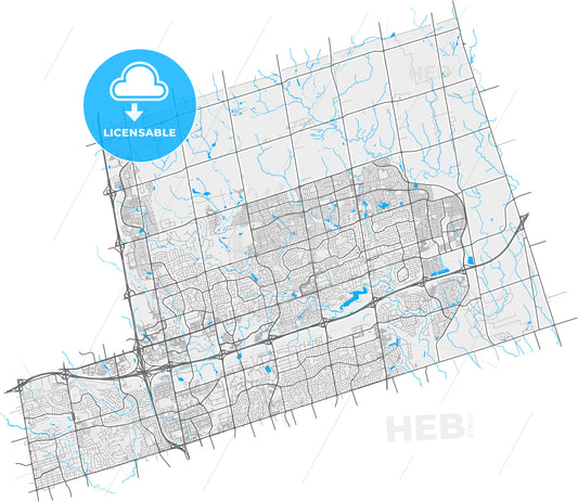 Markham, Ontario, Canada, high quality vector map