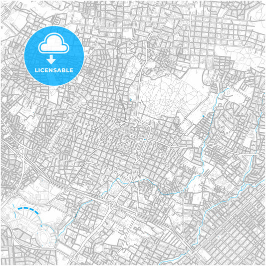 Marousi, Attica, Greece, city map with high quality roads.