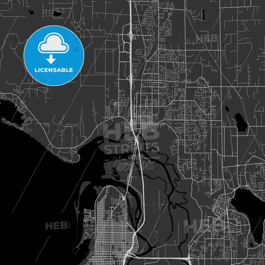 Marysville, Washington - Area Map - Dark