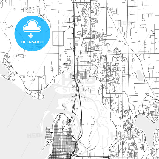 Marysville, Washington - Area Map - Light