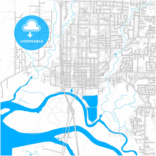 Marysville, Washington, United States, city map with high quality roads.