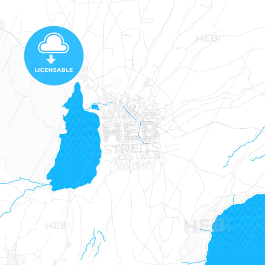 Masaya, Nicaragua PDF vector map with water in focus