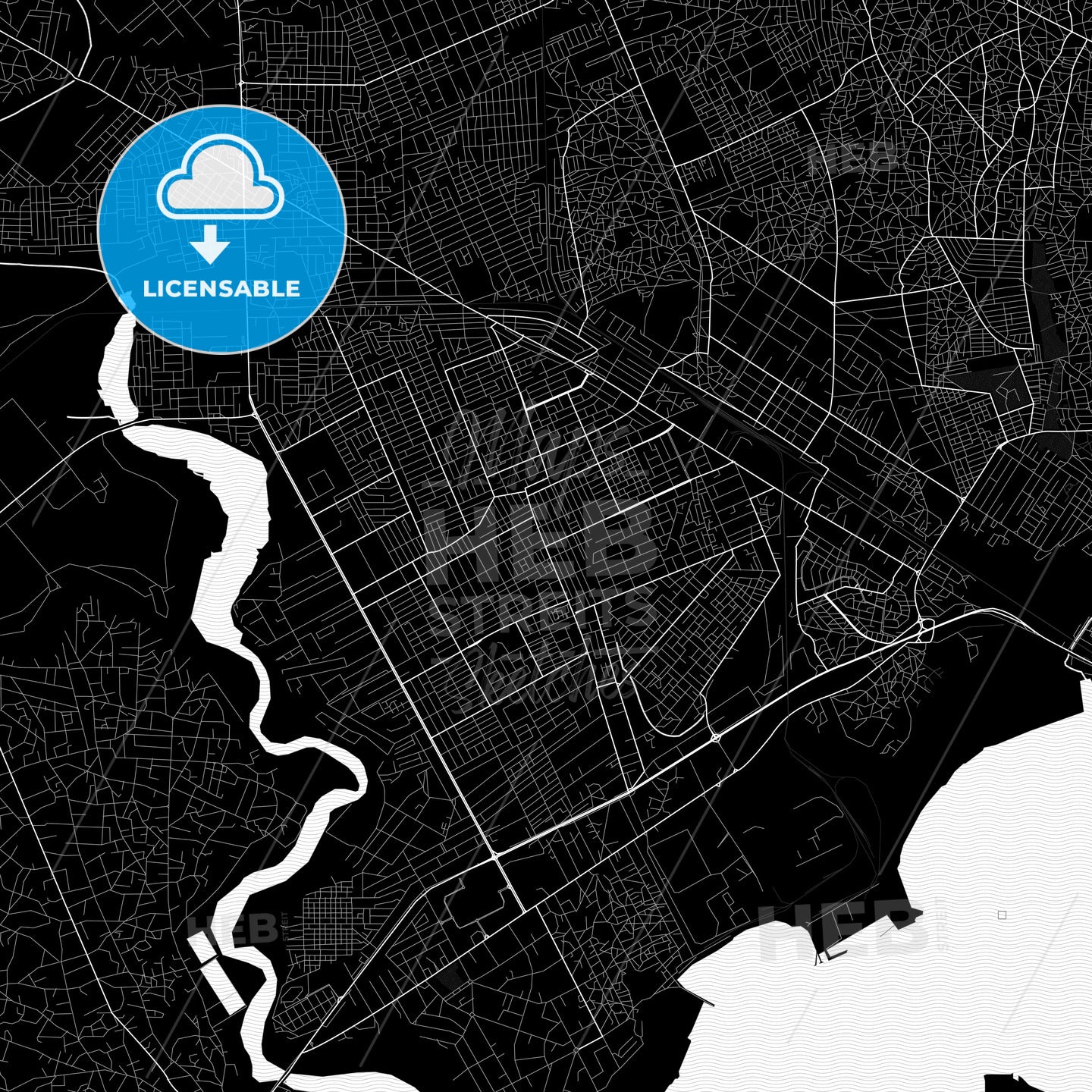Matola, Mozambique Pdf Vector Map Black And White – HEBSTREITS