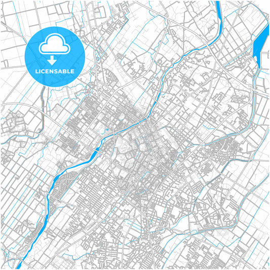 Matsusaka, Mie, Japan, city map with high quality roads.