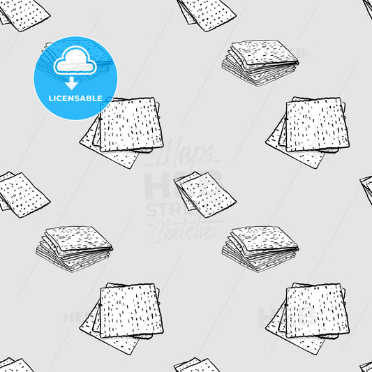 Matzo seamless pattern greyscale drawing – instant download