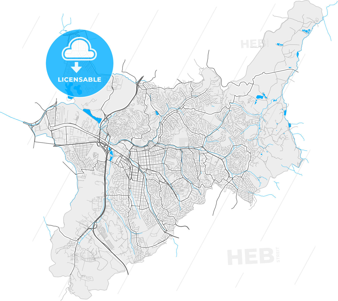 Maua, Brazil, high quality vector map