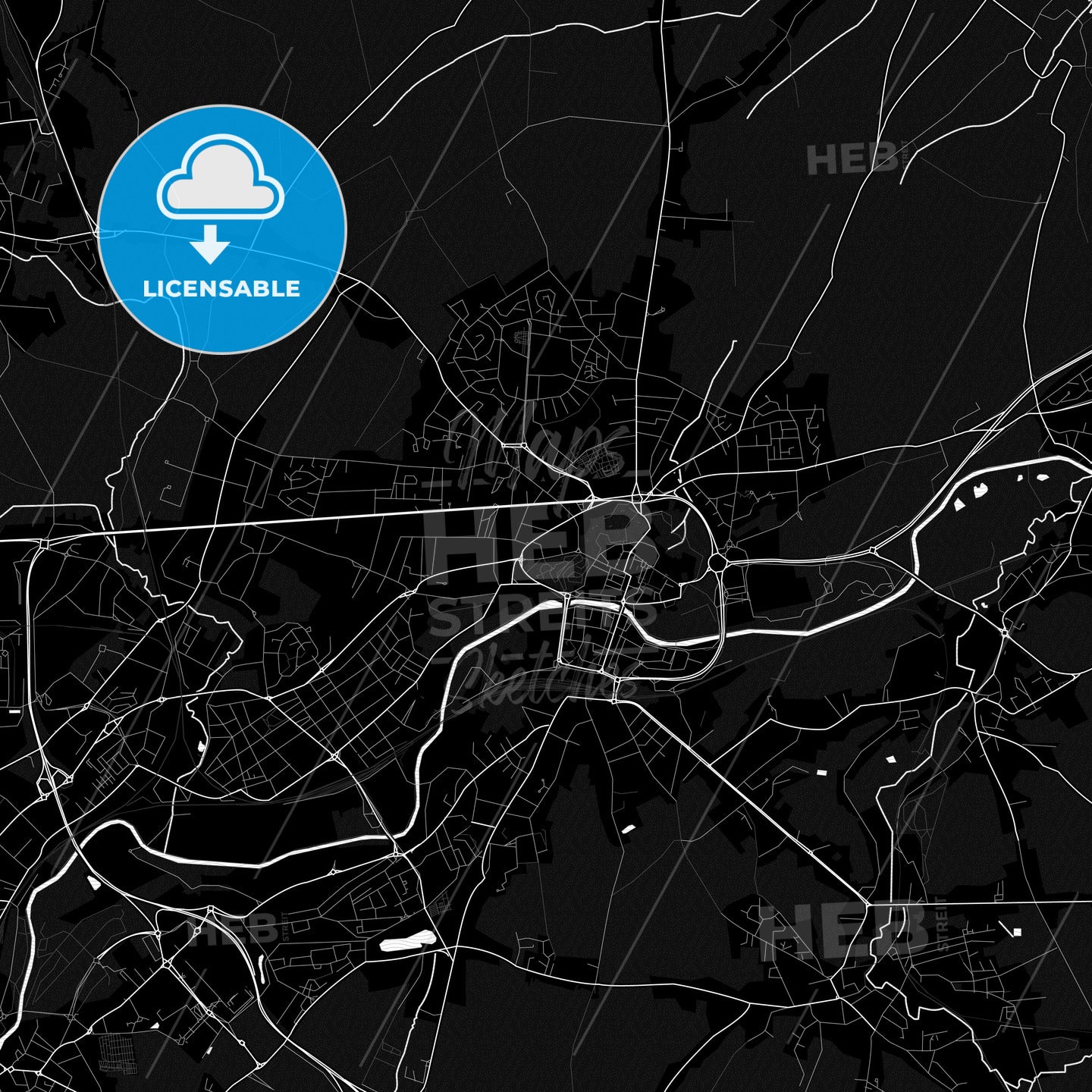 Maubeuge, France PDF map