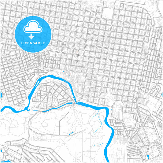 Maykop, Republic of Adygea, Russia, city map with high quality roads.